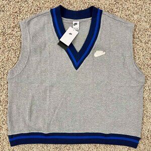 Nike Sportswear Women's Loose Fit Waffle-Knit Vest Gray IM7482-063 Size XL (New)